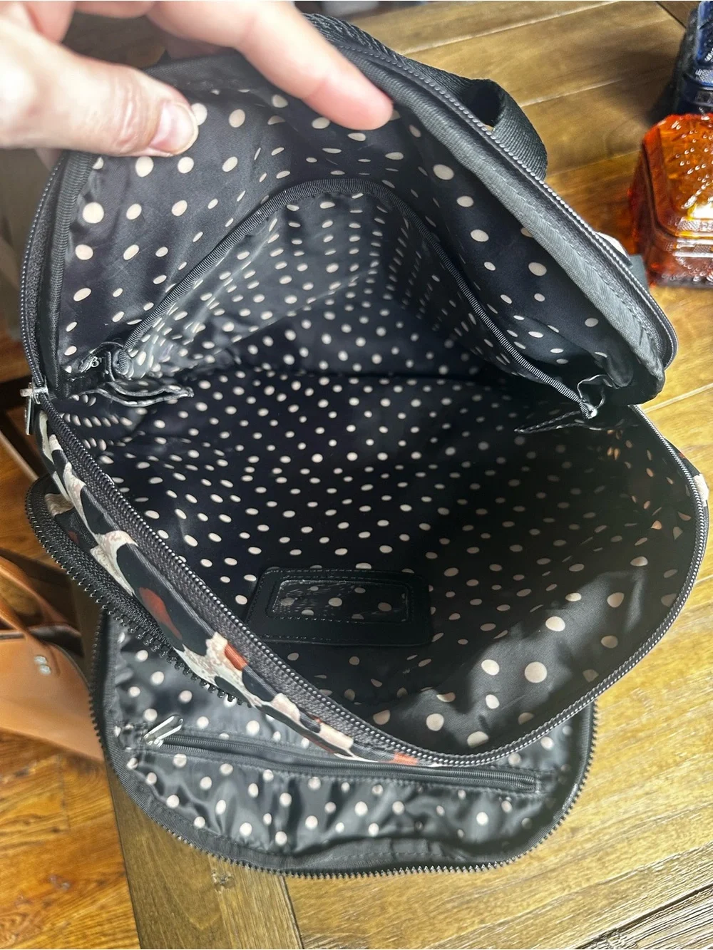 Brighton Leopard Print Backpack - Black & Brown Spots